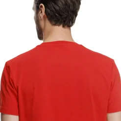Dainese GEOMETRICA - RUNDHALS T SHIRT HERREN RED/WHITE STRIPES Clearance