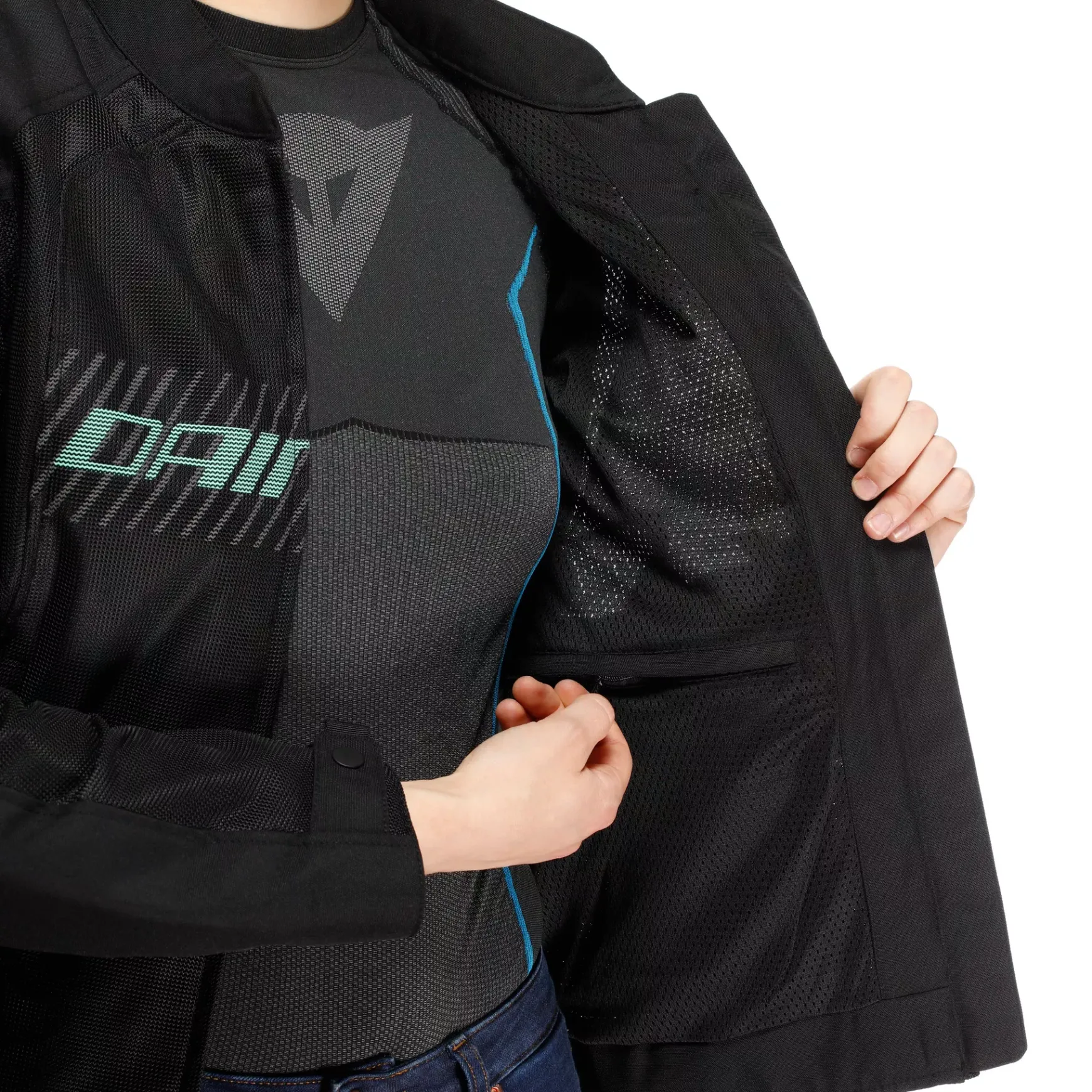 Dainese HEROSPHERE AIR - DAMEN-MOTORRADJACKE BLACK/GRAY/LIGHT GREEN Discount