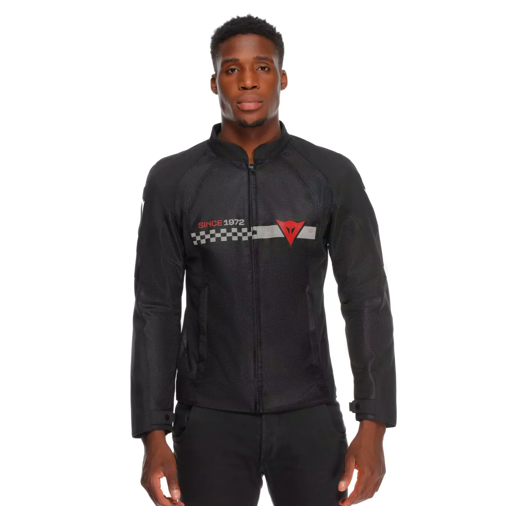 Dainese HEROSPHERE AIR - MOTORRADJACKE SOMMER HERREN BLACK/WHITE STRIPES/RED Outlet