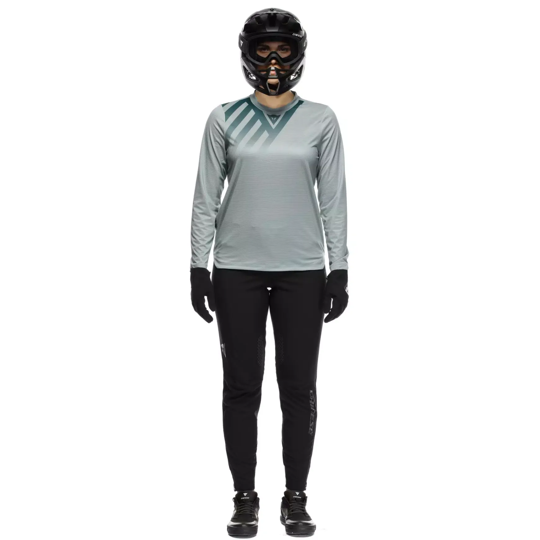 Dainese HG AER JERSEY LS - DAMEN LANGARM-BIKE-SHIRT GREEN-WATER Hot