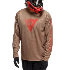 Dainese HG AER JERSEY LS - HERREN LANGARM-BIKE-SHIRT BROWN/RED New
