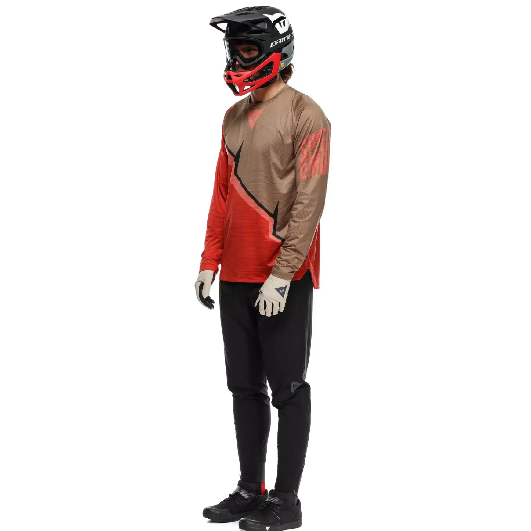 Dainese HG AER JERSEY LS - HERREN LANGARM-BIKE-SHIRT RED/BROWN/BLACK Sale