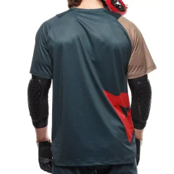 Dainese HG AER JERSEY SS - HERREN KURZARM-BIKE-SHIRT BROWN/BLUE/RED