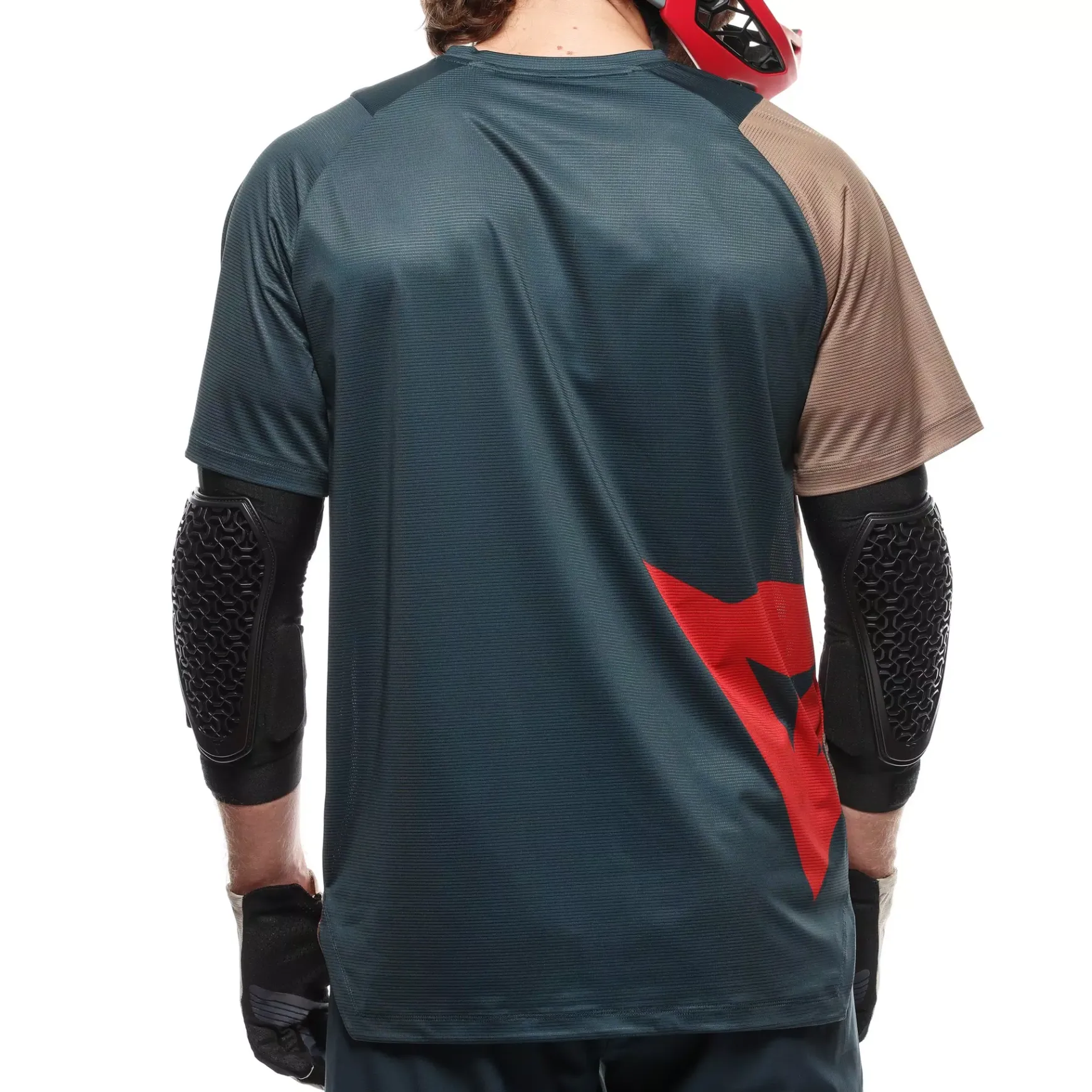Dainese HG AER JERSEY SS - HERREN KURZARM-BIKE-SHIRT BROWN/BLUE/RED