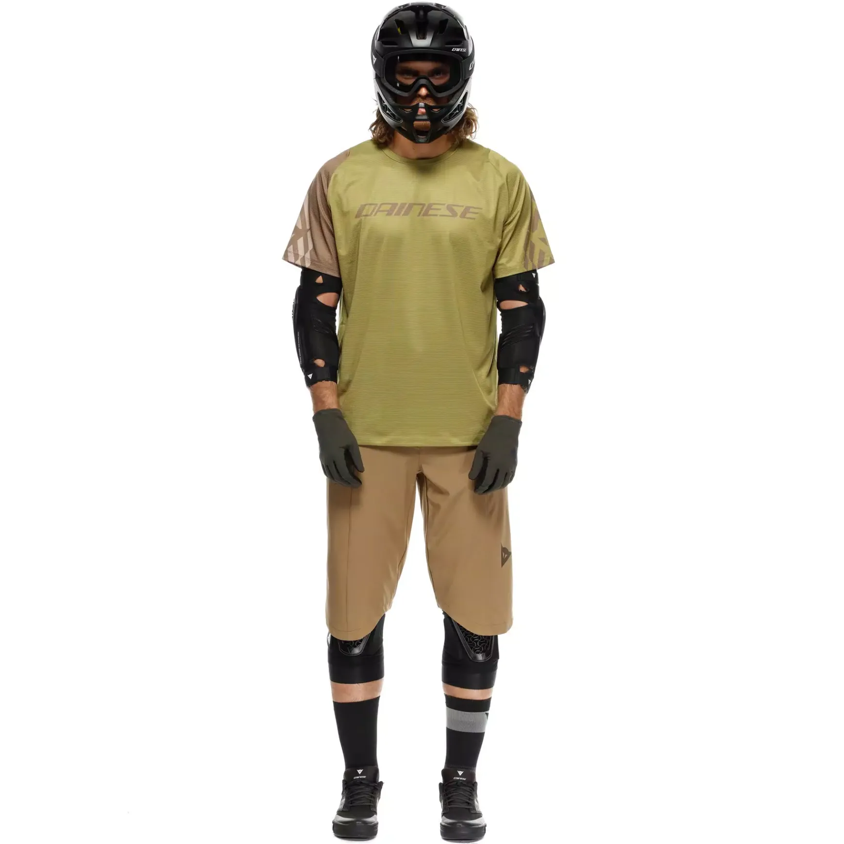 Dainese HG AER JERSEY SS - HERREN KURZARM-BIKE-SHIRT AVOCADO OIL/BROWN/TAUPE Best