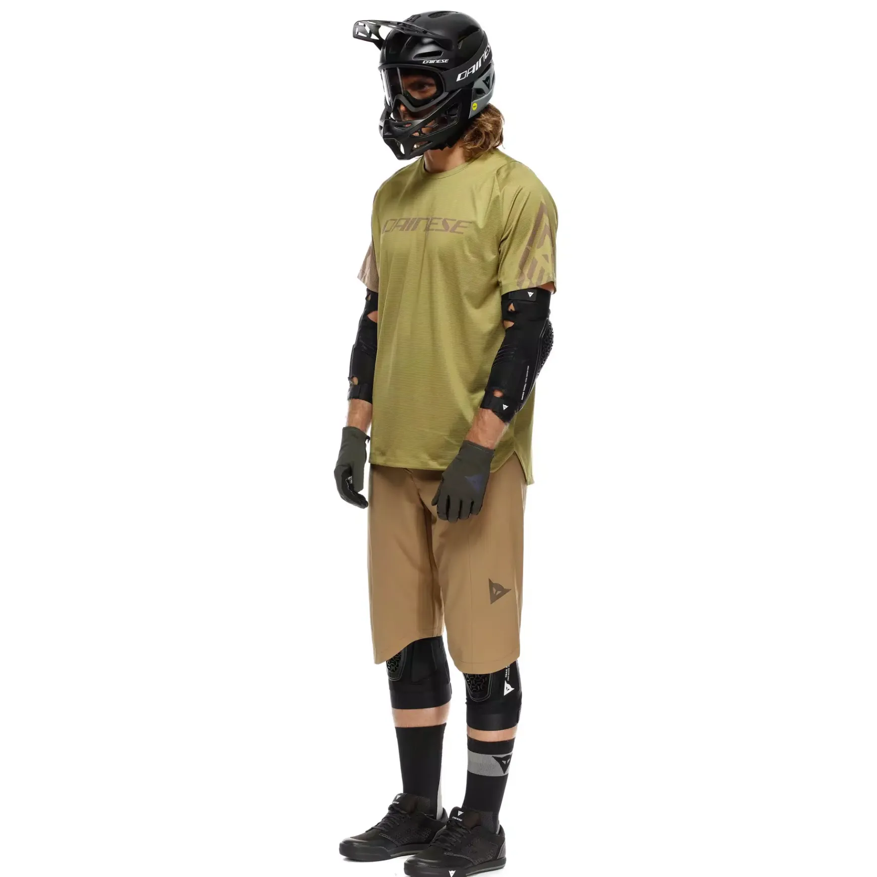 Dainese HG AER JERSEY SS - HERREN KURZARM-BIKE-SHIRT AVOCADO OIL/BROWN/TAUPE Best