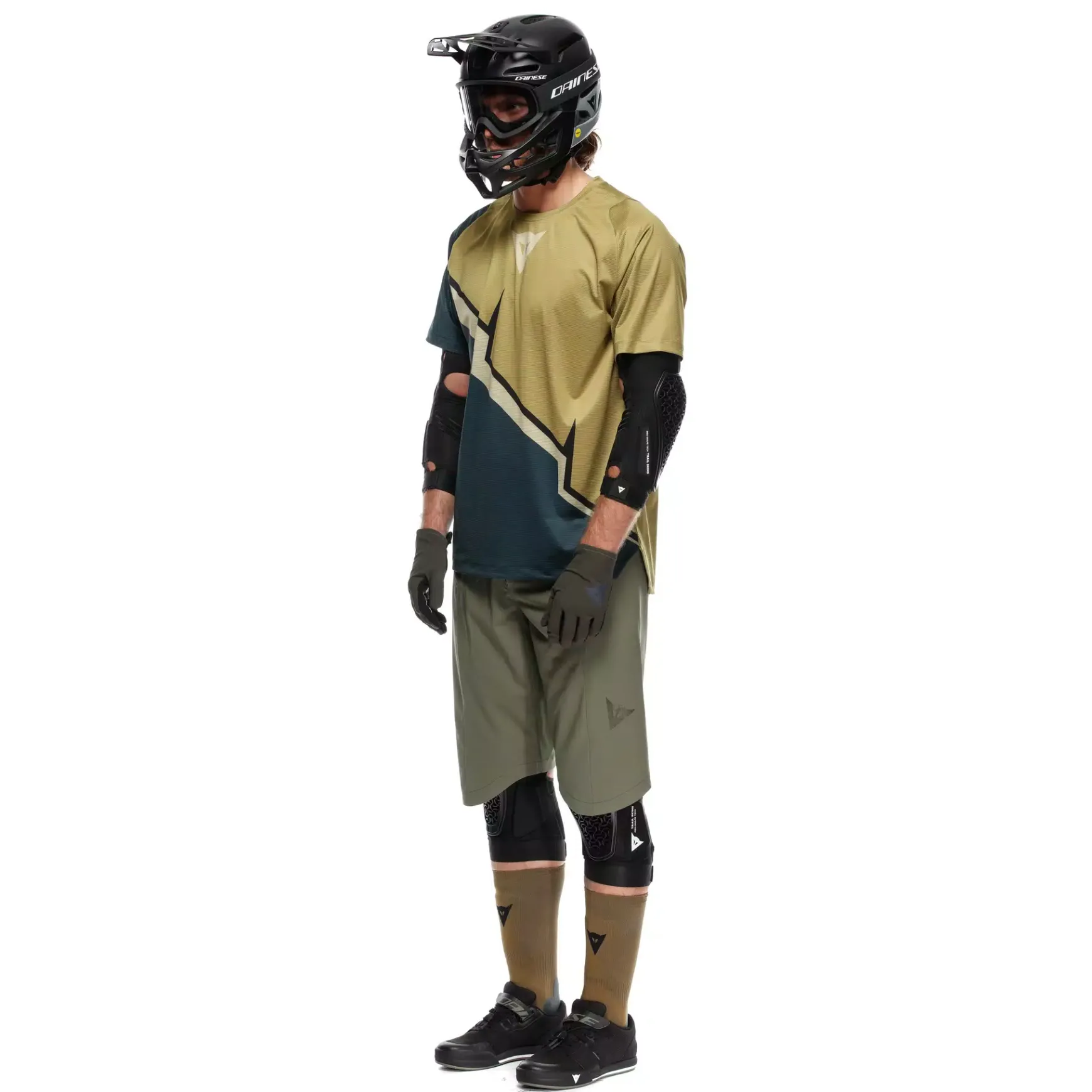 Dainese HG AER JERSEY SS - HERREN KURZARM-BIKE-SHIRT BLUE/AVOCADO OIL/BLACK New
