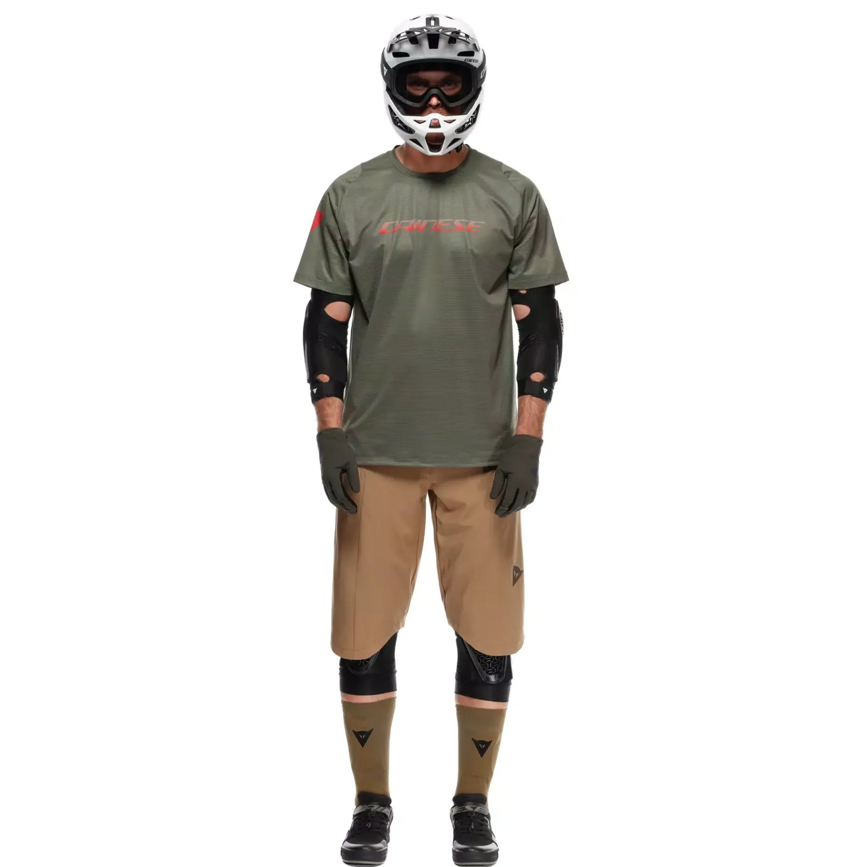 Dainese HG AER JERSEY SS - HERREN KURZARM-BIKE-SHIRT GREEN/RED