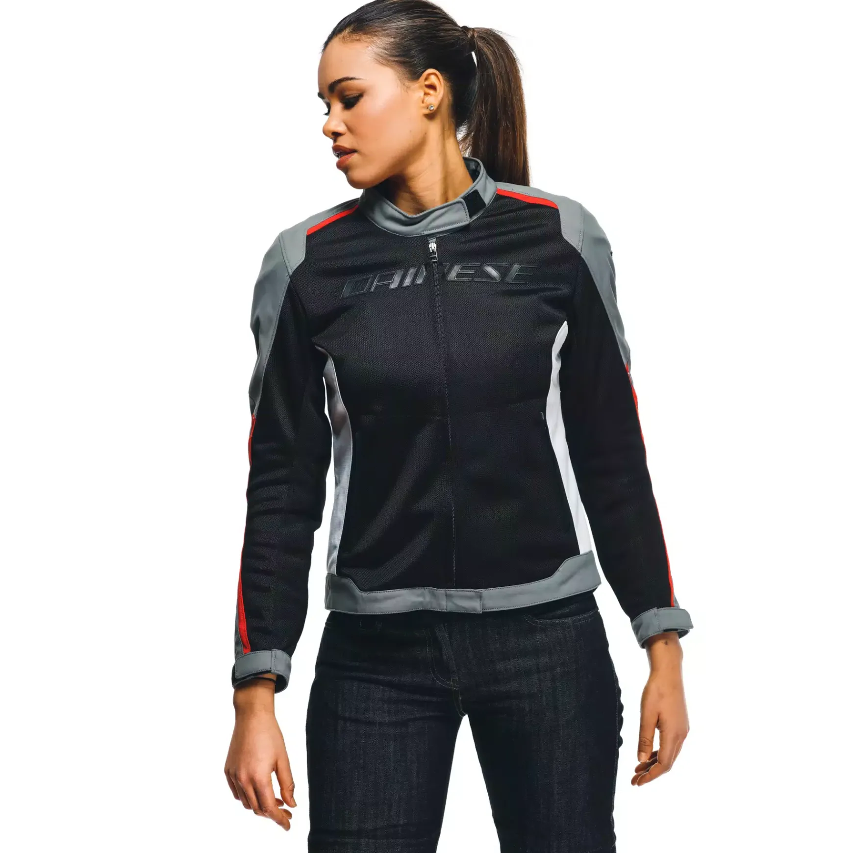 Dainese HYDRAFLUX 2 AIR LADY D-DRY® JACKET BLACK/CHARCOAL-GRAY/LAVA-RED Best