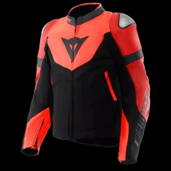 Dainese IPERATTIVA - HERREN-MOTORKRADJACKE AUS LEDER UND STOFF RED-FLUO/BLACK Online