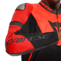 Dainese IPERATTIVA - HERREN-MOTORKRADJACKE AUS LEDER UND STOFF RED-FLUO/BLACK Online