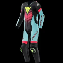 Dainese LAGUNA SECA 6 - EINTEILIGER PERFORIERTER LEDERANZUG HERREN BLACK/WATER/FUXIA Online