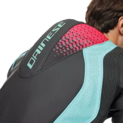 Dainese LAGUNA SECA 6 - EINTEILIGER PERFORIERTER LEDERANZUG HERREN BLACK/WATER/FUXIA Online
