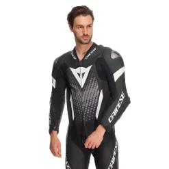 Dainese LAGUNA SECA 6 - EINTEILIGER PERFORIERTER LEDERANZUG HERREN BLACK/WHITE/ANTHRACITE New