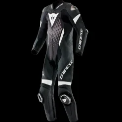Dainese LAGUNA SECA 6 - EINTEILIGER MOTORRADANZUG AUS PERFORIERTEM LEDER HERREN - GRÖSSE SHORT/TALL (S/T) BLACK/WHITE/ANTHRACITE