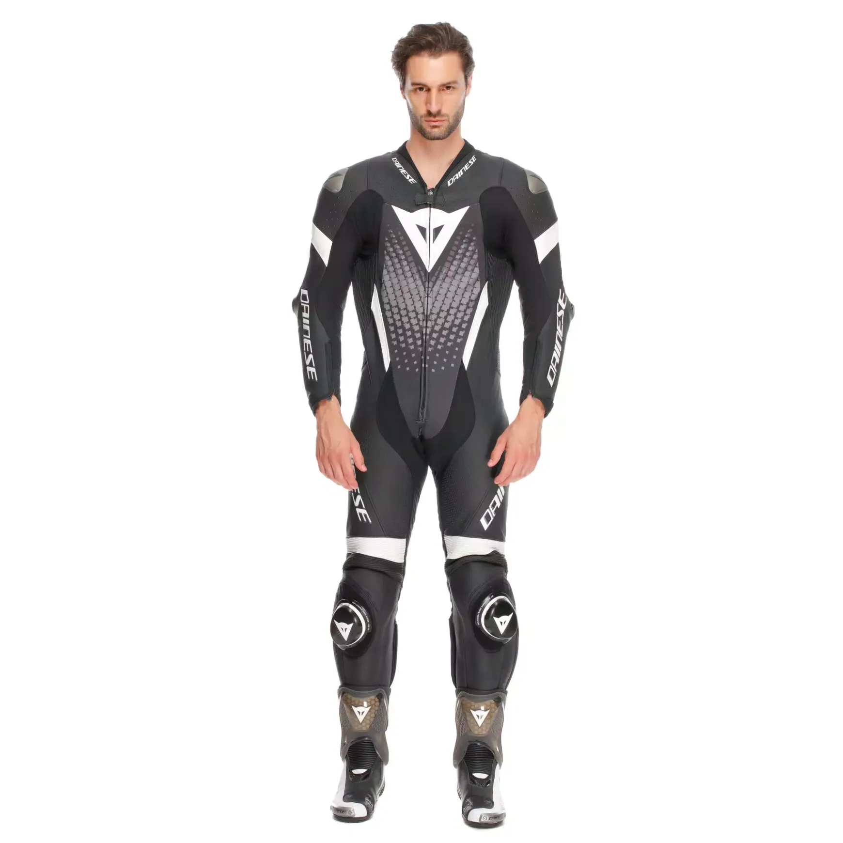 Dainese LAGUNA SECA 6 - EINTEILIGER PERFORIERTER LEDERANZUG HERREN BLACK/WHITE/ANTHRACITE Hot