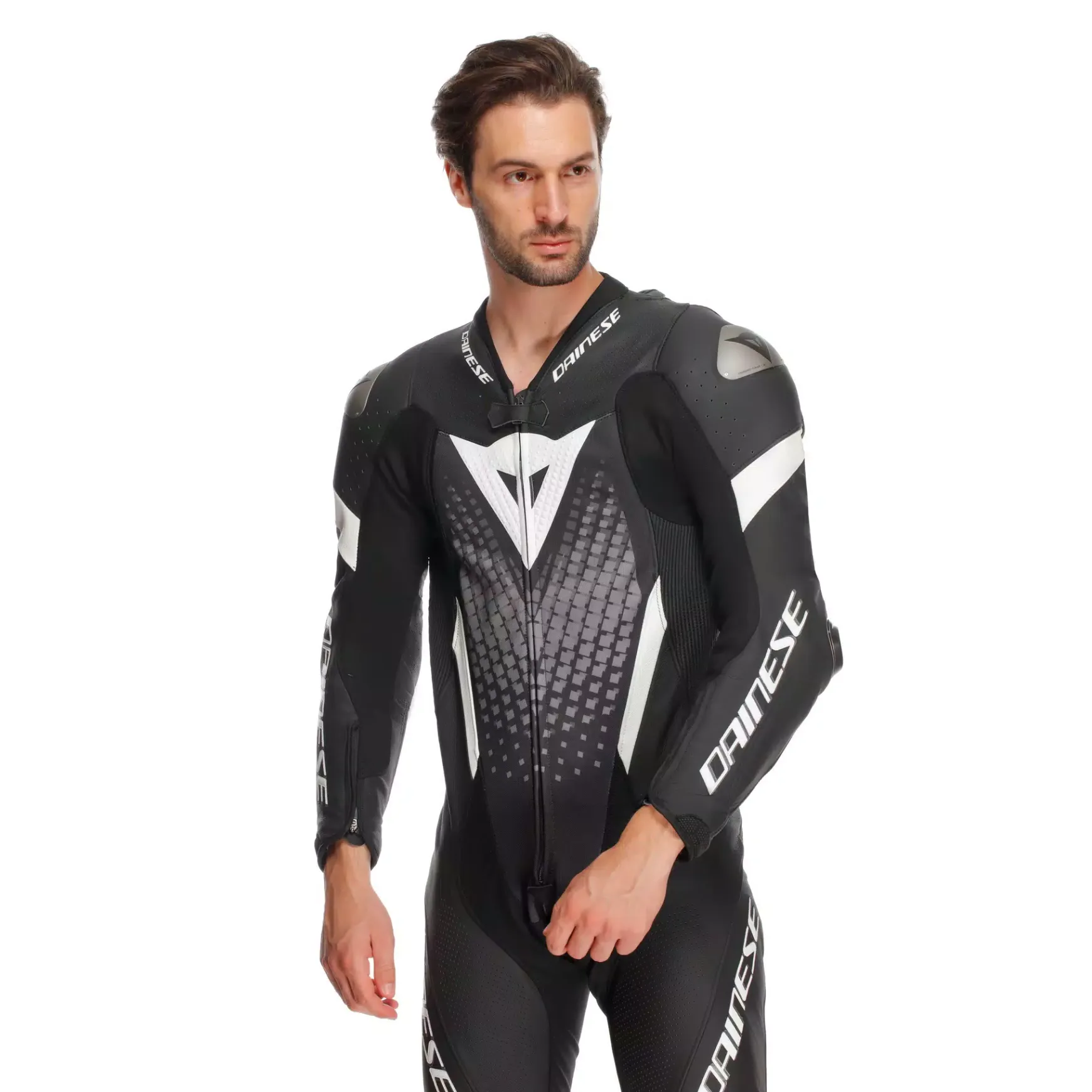 Dainese LAGUNA SECA 6 - EINTEILIGER PERFORIERTER LEDERANZUG HERREN BLACK/WHITE/ANTHRACITE Hot