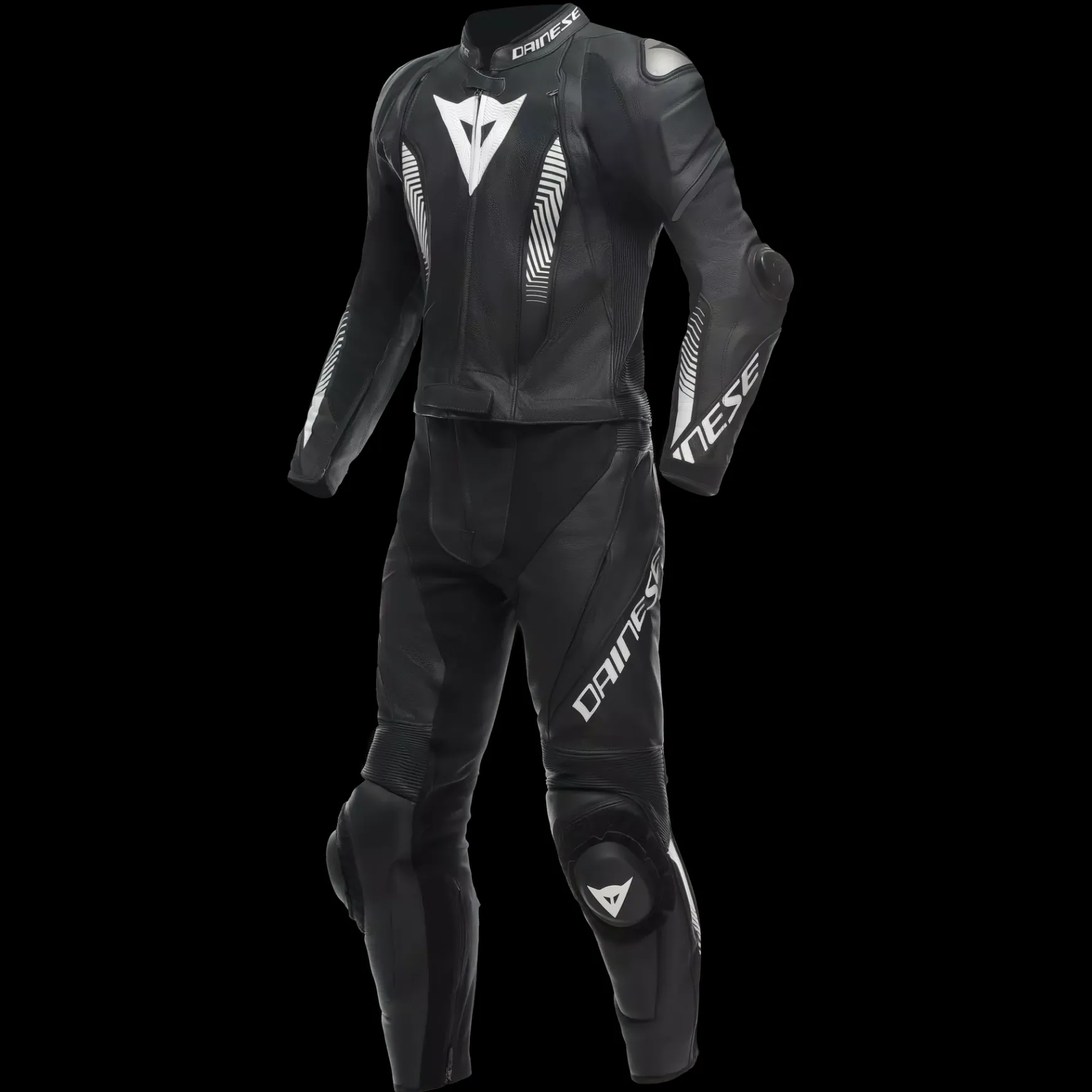 Dainese LAGUNA SECA 5 2PCS LEATHER SUIT S/T BLACK/BLACK/WHITE Hot