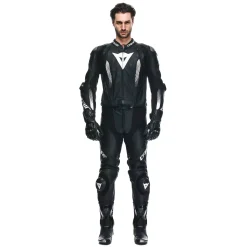 Dainese LAGUNA SECA 5 2PCS LEATHER SUIT S/T BLACK/BLACK/WHITE Hot