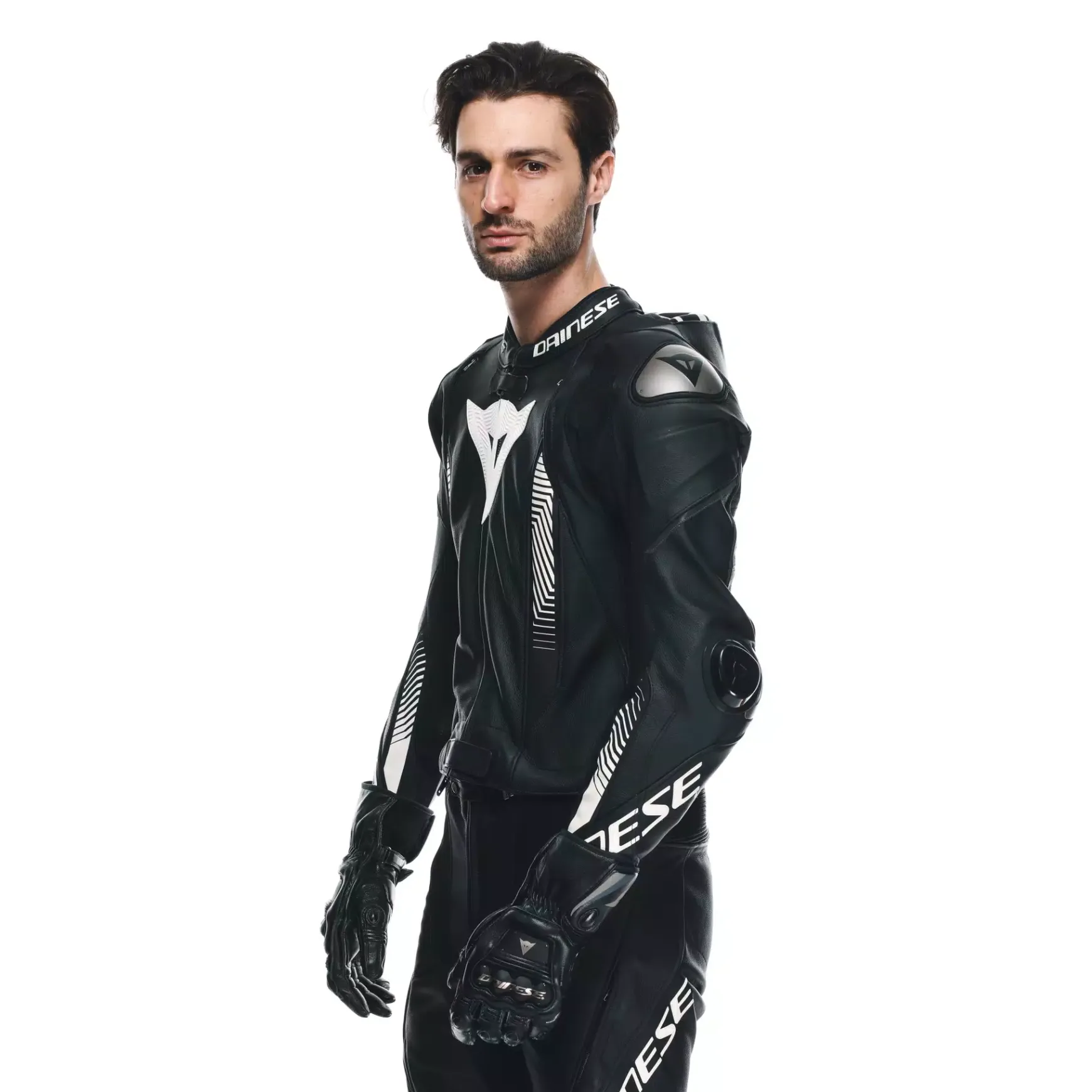 Dainese LAGUNA SECA 5 2PCS LEATHER SUIT S/T BLACK/BLACK/WHITE Hot
