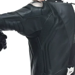 Dainese LAGUNA SECA 5 2PCS LEATHER SUIT S/T BLACK/BLACK/WHITE Hot