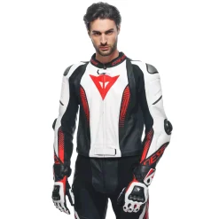 Dainese LAGUNA SECA 5 2PCS LEATHER SUIT BLACK/WHITE/LAVA-RED Online