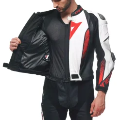 Dainese LAGUNA SECA 5 2PCS LEATHER SUIT BLACK/WHITE/LAVA-RED Online