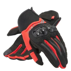 Dainese MIG 3 AIR TEX GLOVES BLACK/RED-LAVA