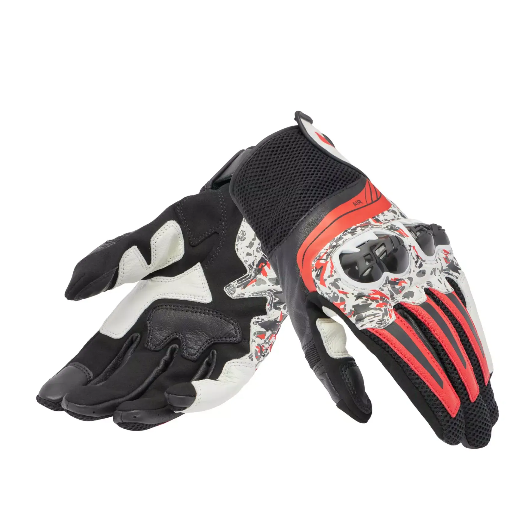 Dainese MIG 3 UNISEX LEATHER GLOVES BLACK/RED SPRAY/WHITE