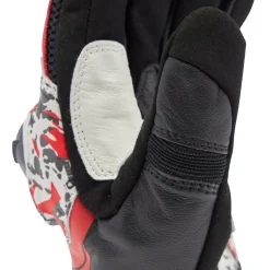 Dainese MIG 3 UNISEX LEATHER GLOVES BLACK/RED SPRAY/WHITE