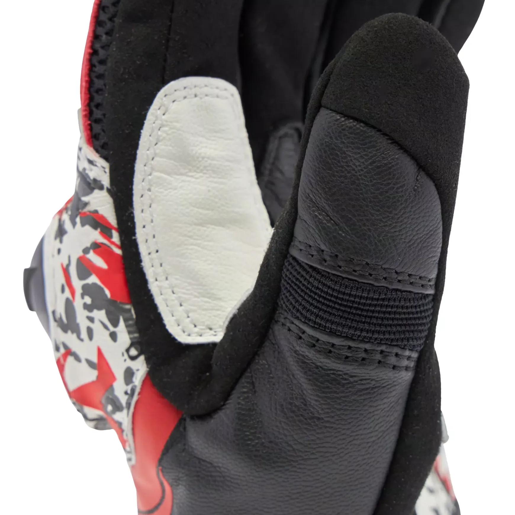 Dainese MIG 3 UNISEX LEATHER GLOVES BLACK/RED SPRAY/WHITE