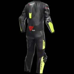 Dainese MISANO 3 PERF. D-AIR® 1PC LEATHER SUIT BLACK/ANTHRACITE/FLUO-YELLOW Best