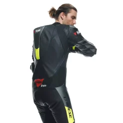 Dainese MISANO 3 PERF. D-AIR® 1PC LEATHER SUIT BLACK/ANTHRACITE/FLUO-YELLOW Best