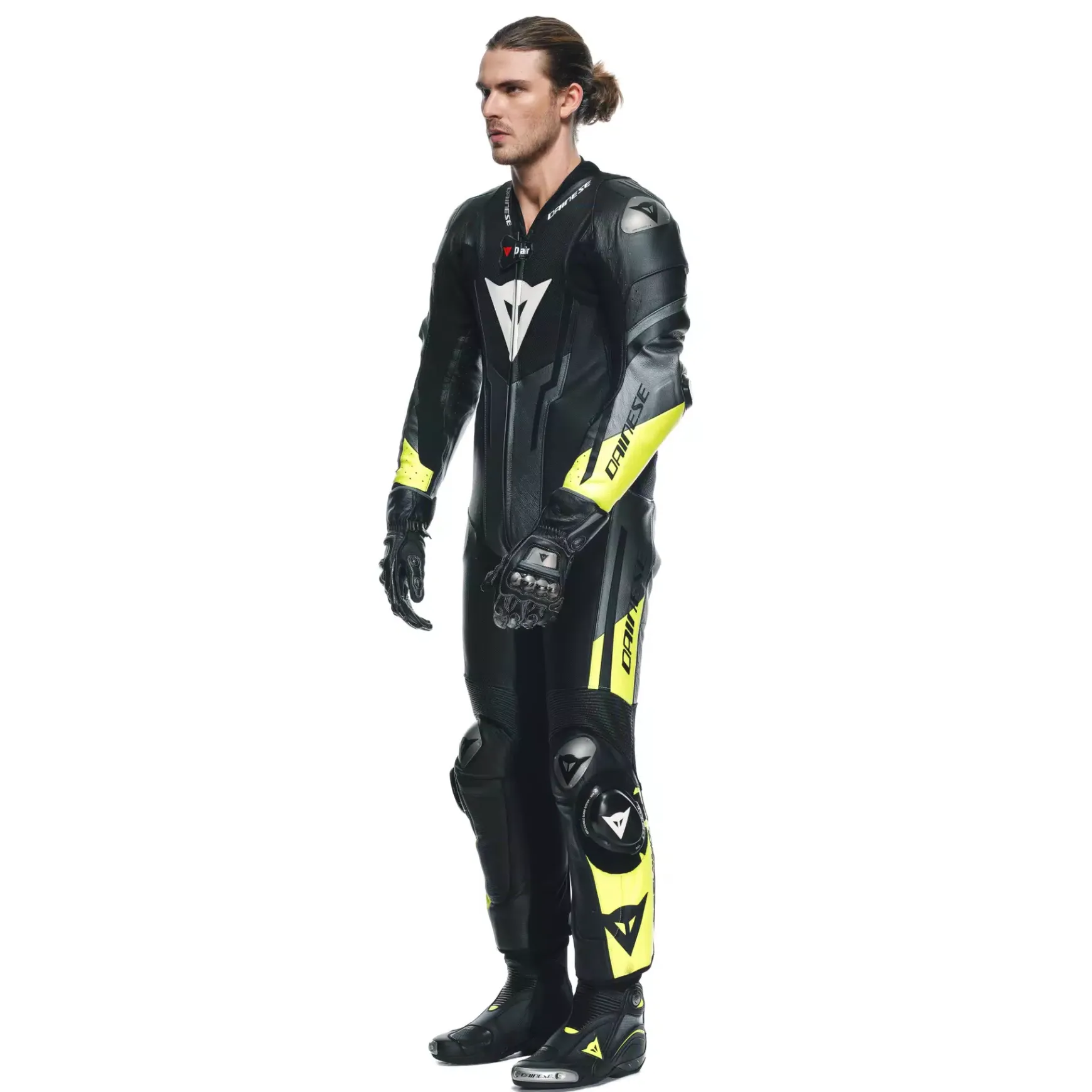 Dainese MISANO 3 PERF. D-AIR® 1PC LEATHER SUIT BLACK/ANTHRACITE/FLUO-YELLOW Best