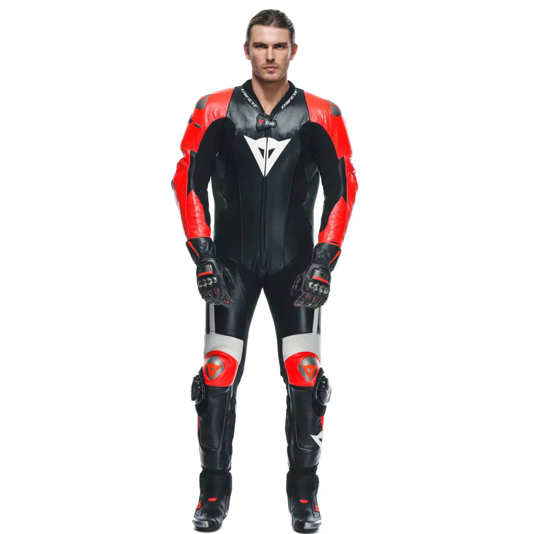 Dainese MUGELLO 3 PERF. D-AIR® 1PC LEATHER SUIT BLACK/FLUO-RED/WHITE Online