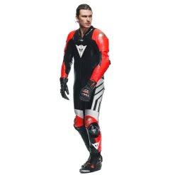 Dainese MUGELLO 3 PERF. D-AIR® 1PC LEATHER SUIT BLACK/FLUO-RED/WHITE Online