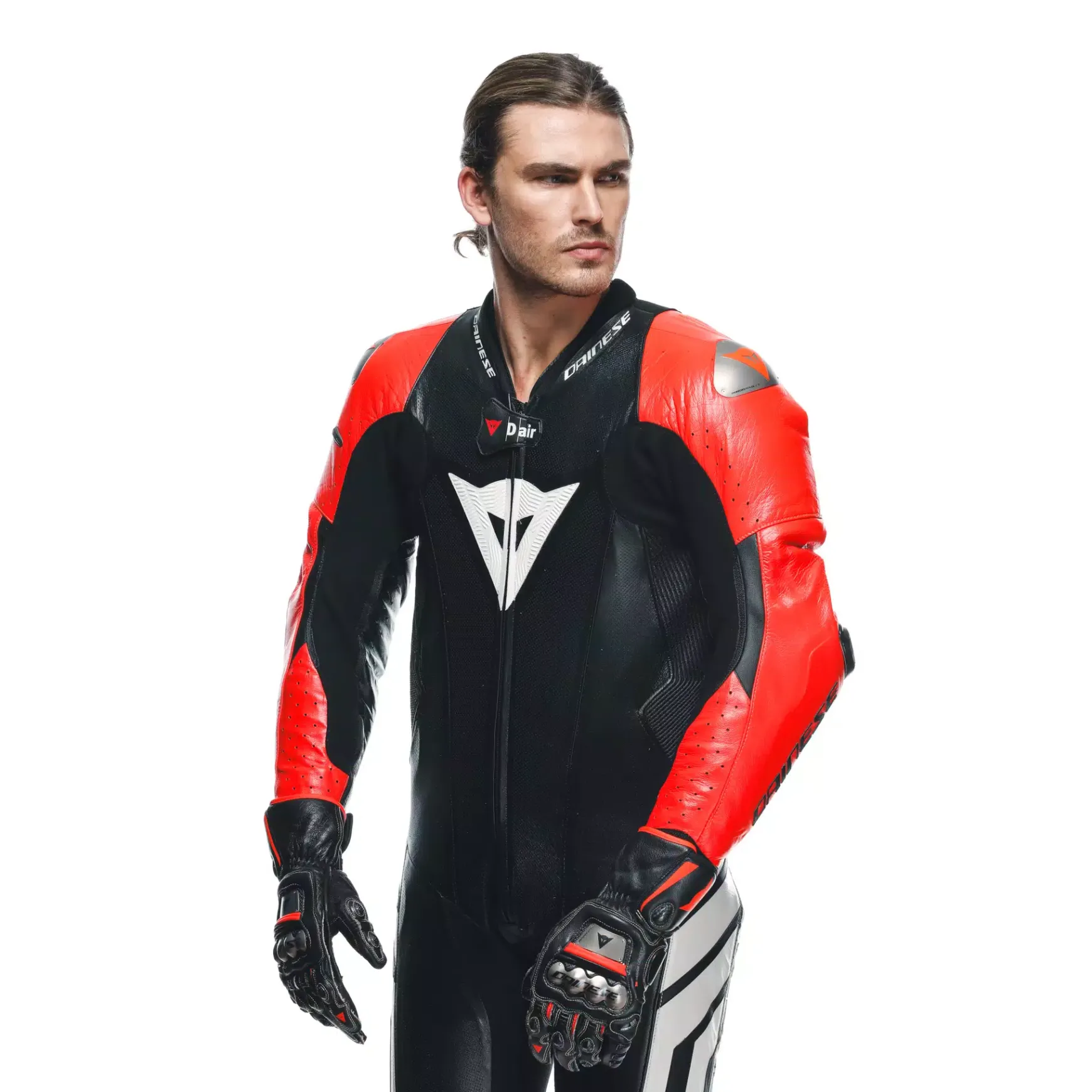Dainese MUGELLO 3 PERF. D-AIR® 1PC LEATHER SUIT BLACK/FLUO-RED/WHITE Online