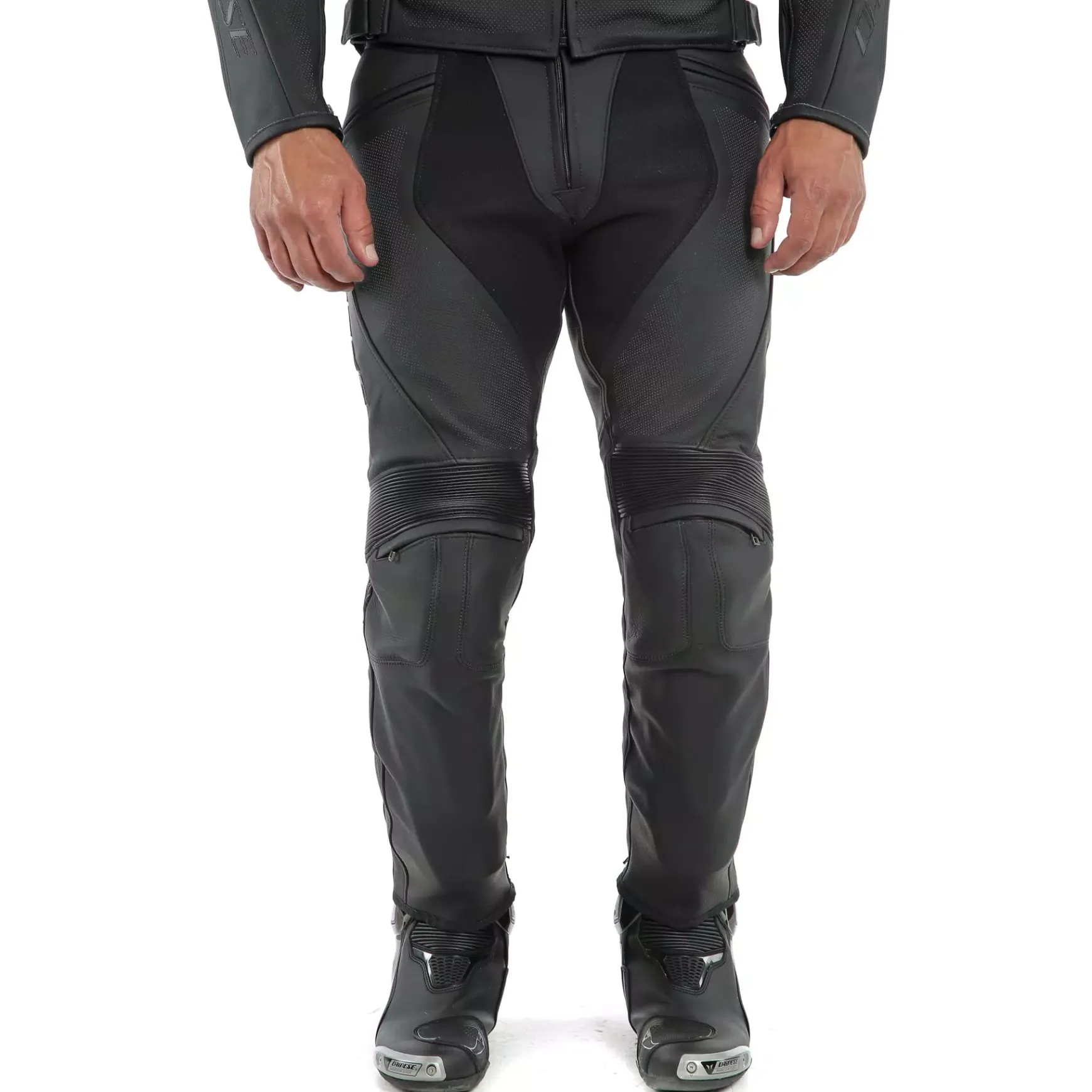 Dainese PONY 3 PERF. LEATHER PANTS BLACK-MATT Hot