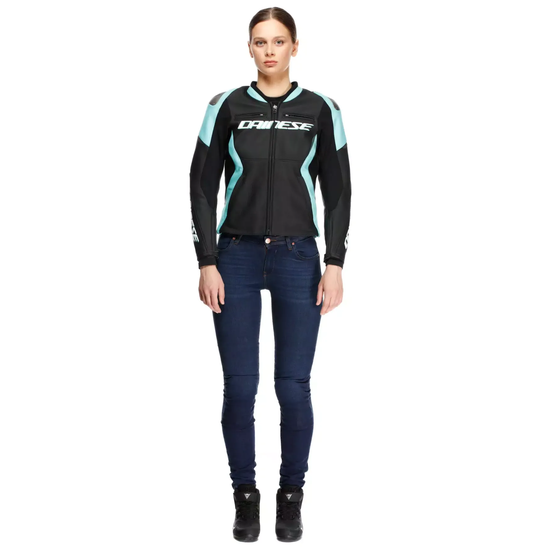 Dainese RACING 5 - DAMEN-MOTORSCHUTZJACKE AUS LEDER BLACK/WATER Discount