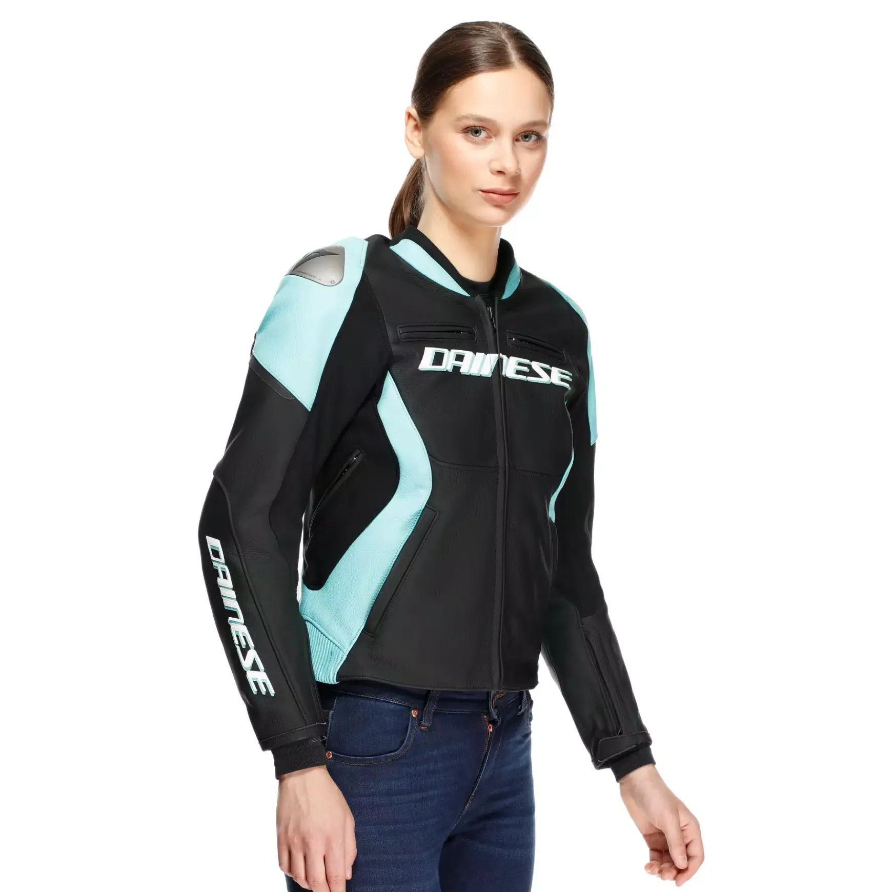 Dainese RACING 5 - DAMEN-MOTORSCHUTZJACKE AUS LEDER BLACK/WATER Discount