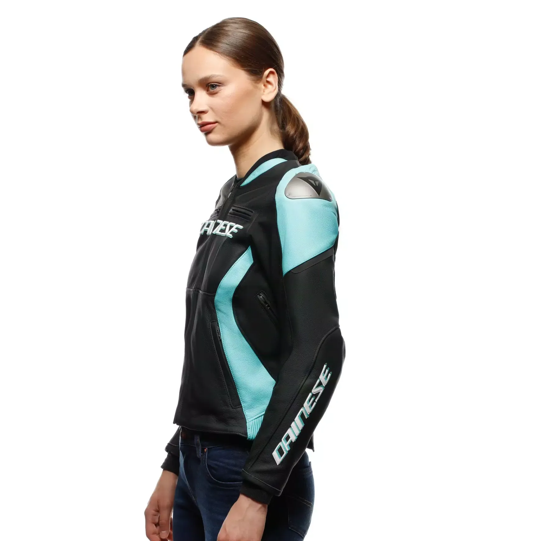 Dainese RACING 5 - DAMEN-MOTORSCHUTZJACKE AUS LEDER BLACK/WATER Discount