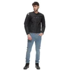 Dainese RACING 5 - MOTORRAD LEDERJACKE HERREN - GRÖSSE SHORT/TALL (S/T) BLACK/BLACK/BLACK Sale