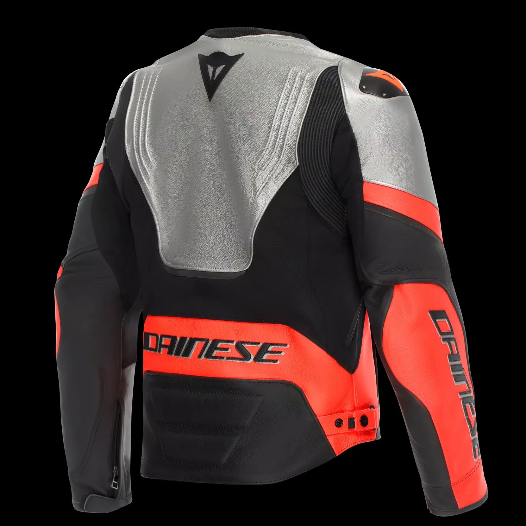 Dainese RACING 5 - MOTORRADLEDERJACKE HERREN SILVER/BLACK/RED-FLUO Clearance