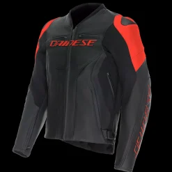Dainese RACING 5 - MOTORRADLEDERJACKE HERREN BLACK/BLACK/RED-FLUO
