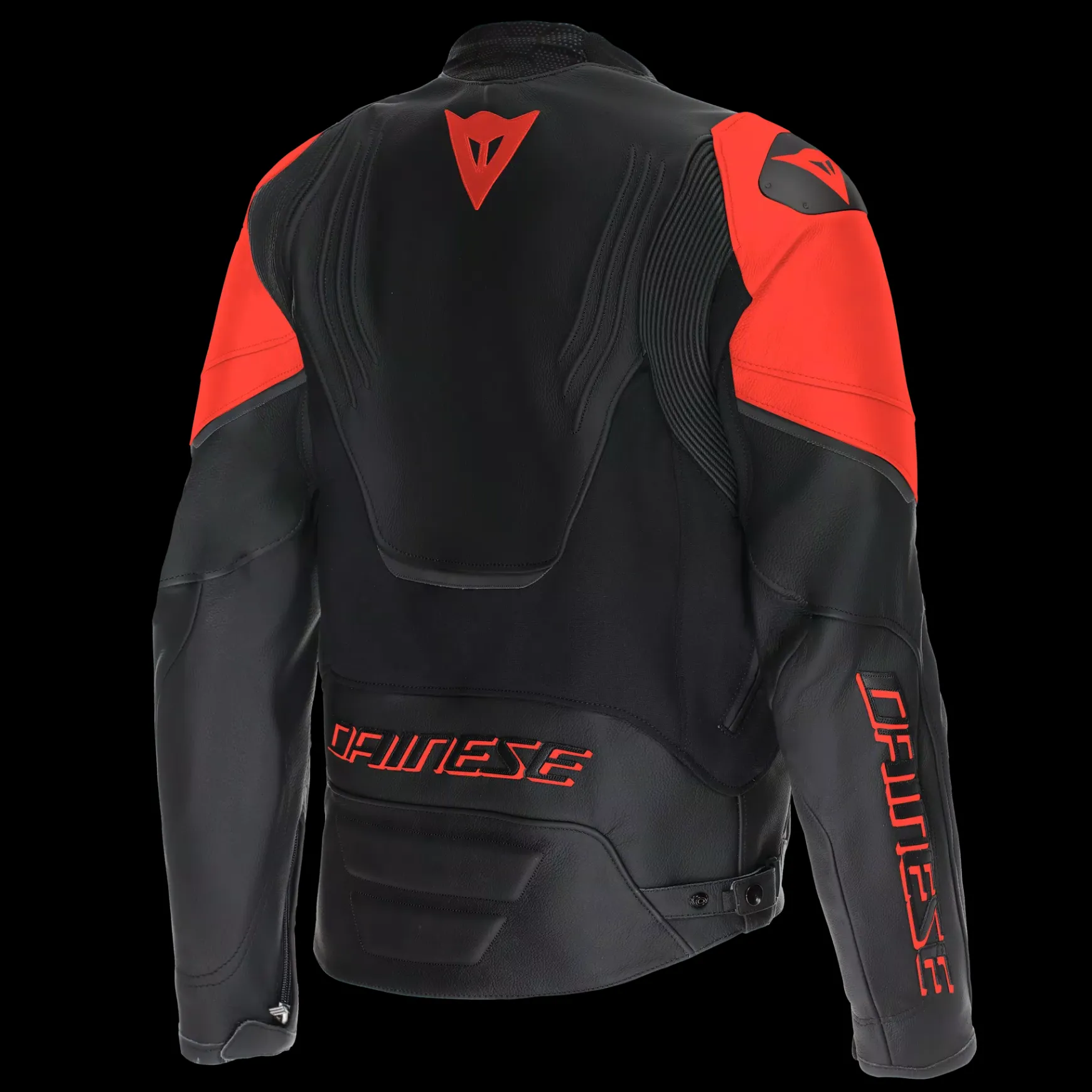 Dainese RACING 5 - MOTORRADLEDERJACKE HERREN BLACK/BLACK/RED-FLUO