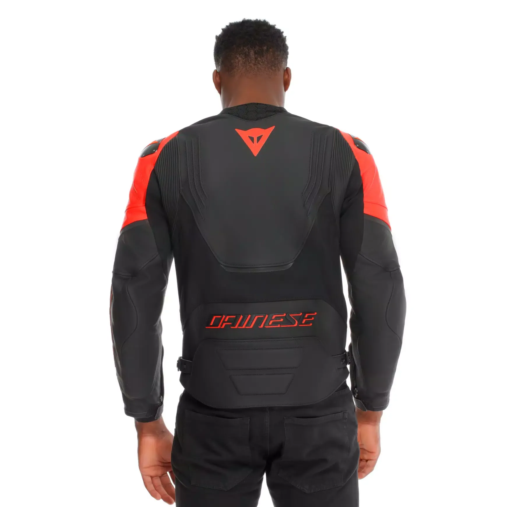 Dainese RACING 5 - MOTORRADLEDERJACKE HERREN BLACK/BLACK/RED-FLUO