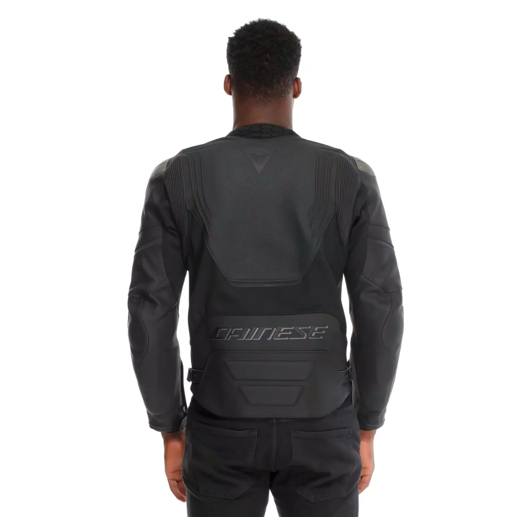 Dainese RACING 5 – PERFORIERTE LEDER-MOTORRADJACKE HERREN - GRÖSSE SHORT/TALL (S/T) BLACK/BLACK/BLACK Sale