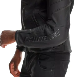 Dainese RACING 5 – PERFORIERTE LEDER-MOTORRADJACKE HERREN - GRÖSSE SHORT/TALL (S/T) BLACK/BLACK/BLACK Sale