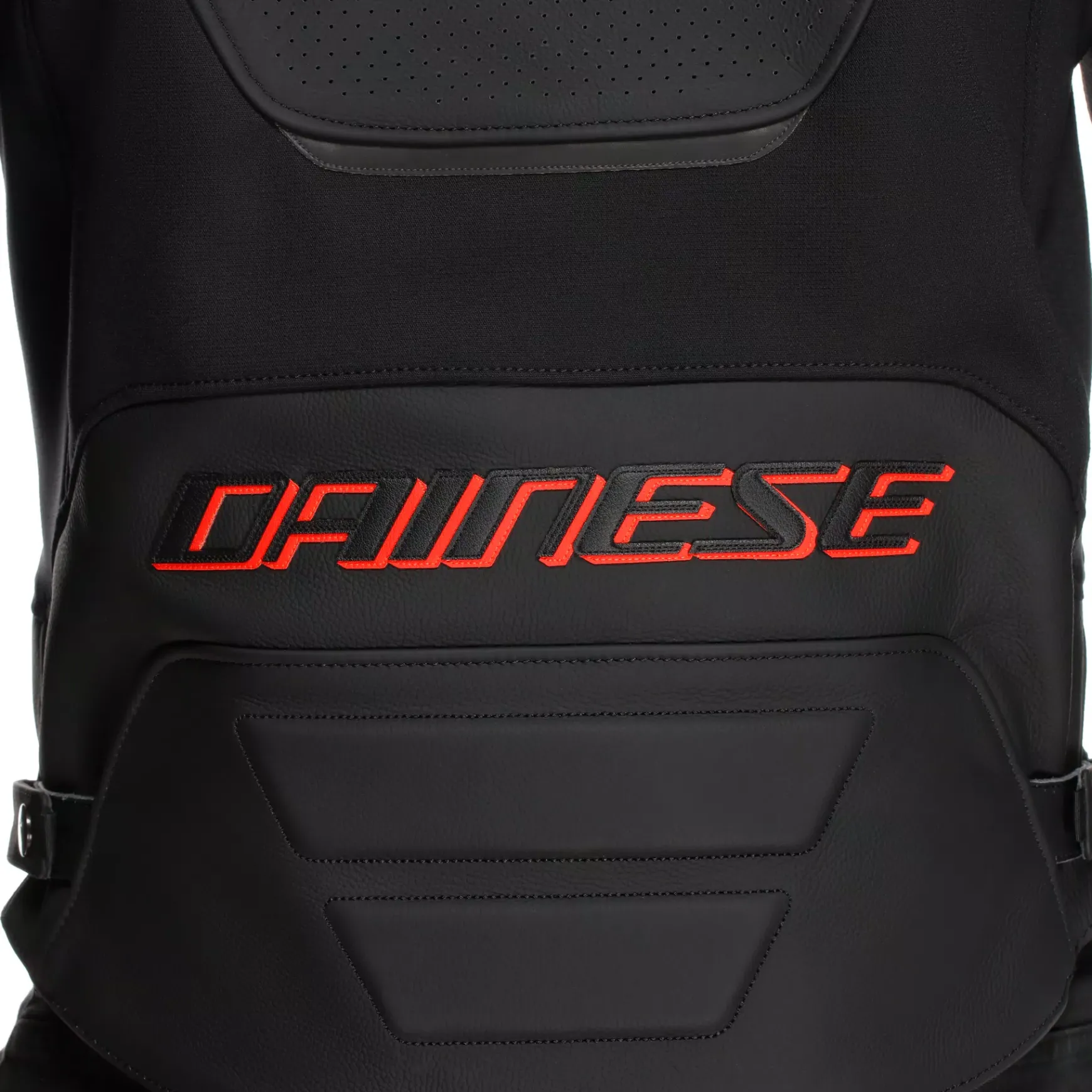 Dainese RACING 5 – PERFORIERTE LEDER-MOTORRADJACKE HERREN BLACK/BLACK/RED-FLUO Clearance