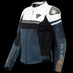 Dainese RAPIDA LADY LEATHER JACKET BLACK-IRIS/WHITE/TIBETAN-PLATINUM Outlet